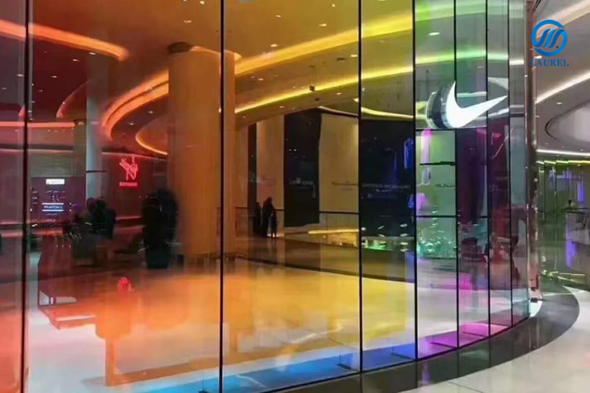 Dichroic Glass Shopping Mall Partition Wall Dichroic Glass Shopping Mall Partition Wall